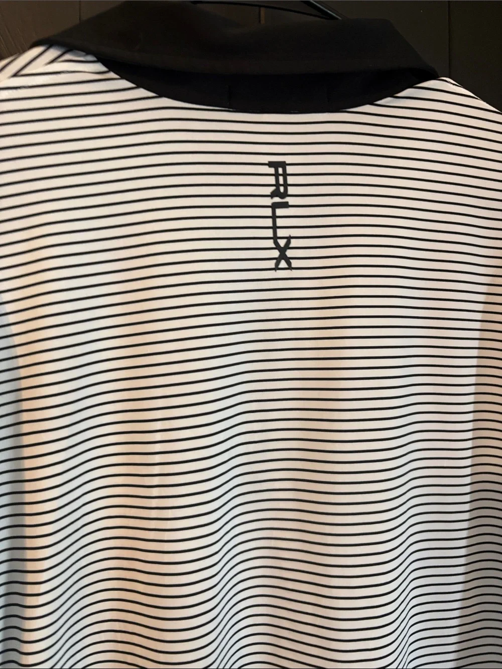 Ralph Lauren White Polo with Black Collar and Orange Sleeve Trim